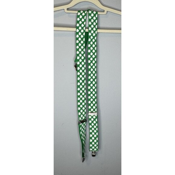 Men’s St. Patrick’s Day Green Clover Suspenders - Picture 1 of 5